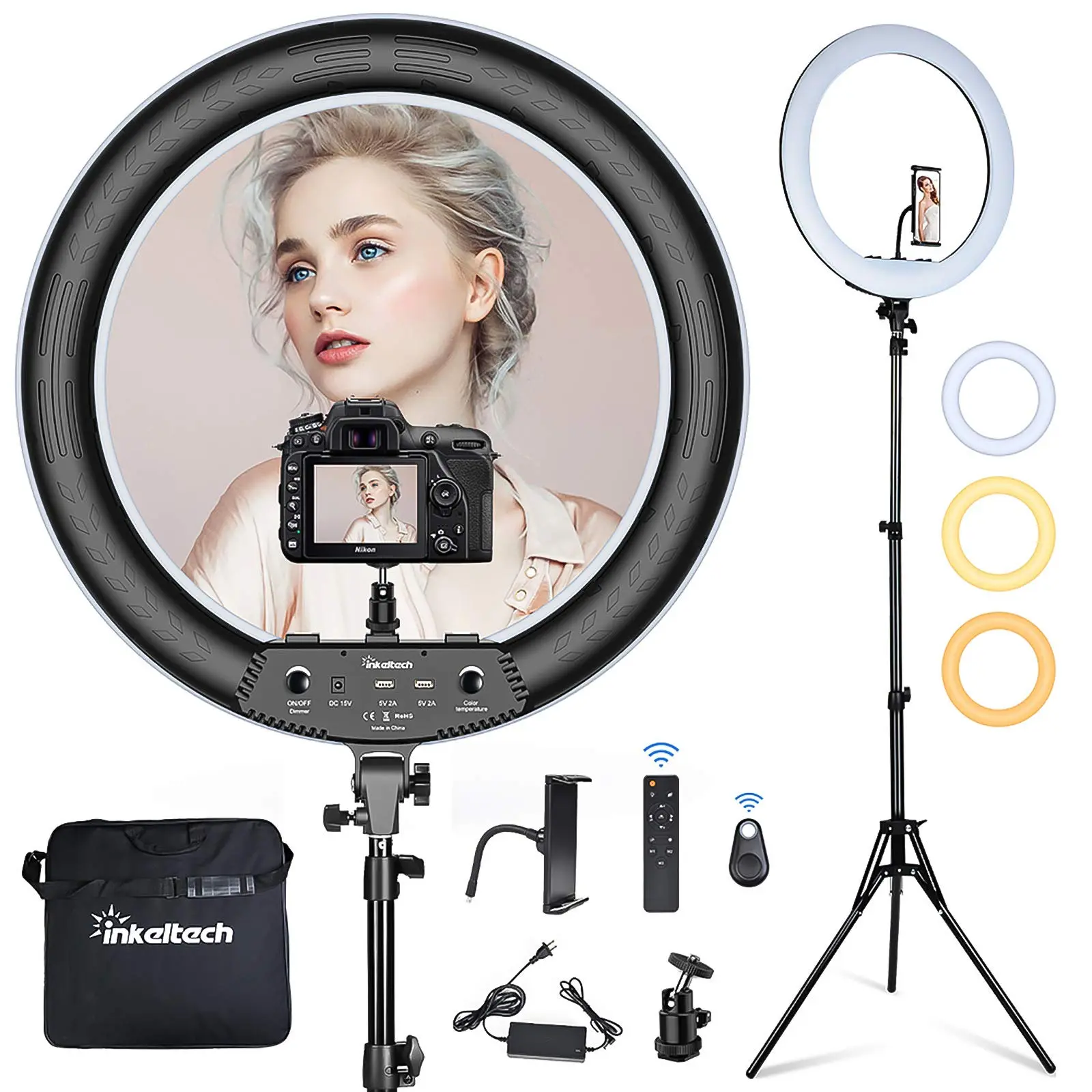 Inkeltech 21 inch ring light for full-body TikTok content