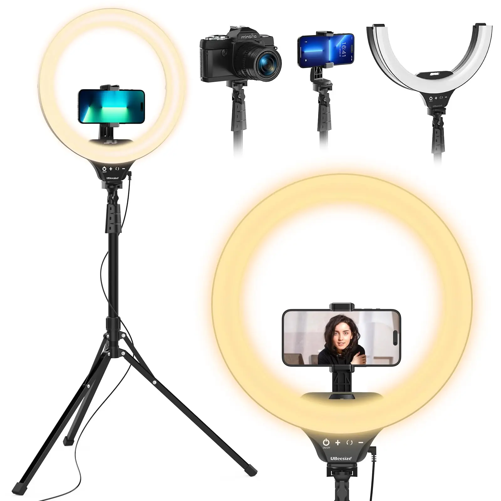 UBeesize 14 inch foldable ring light portable