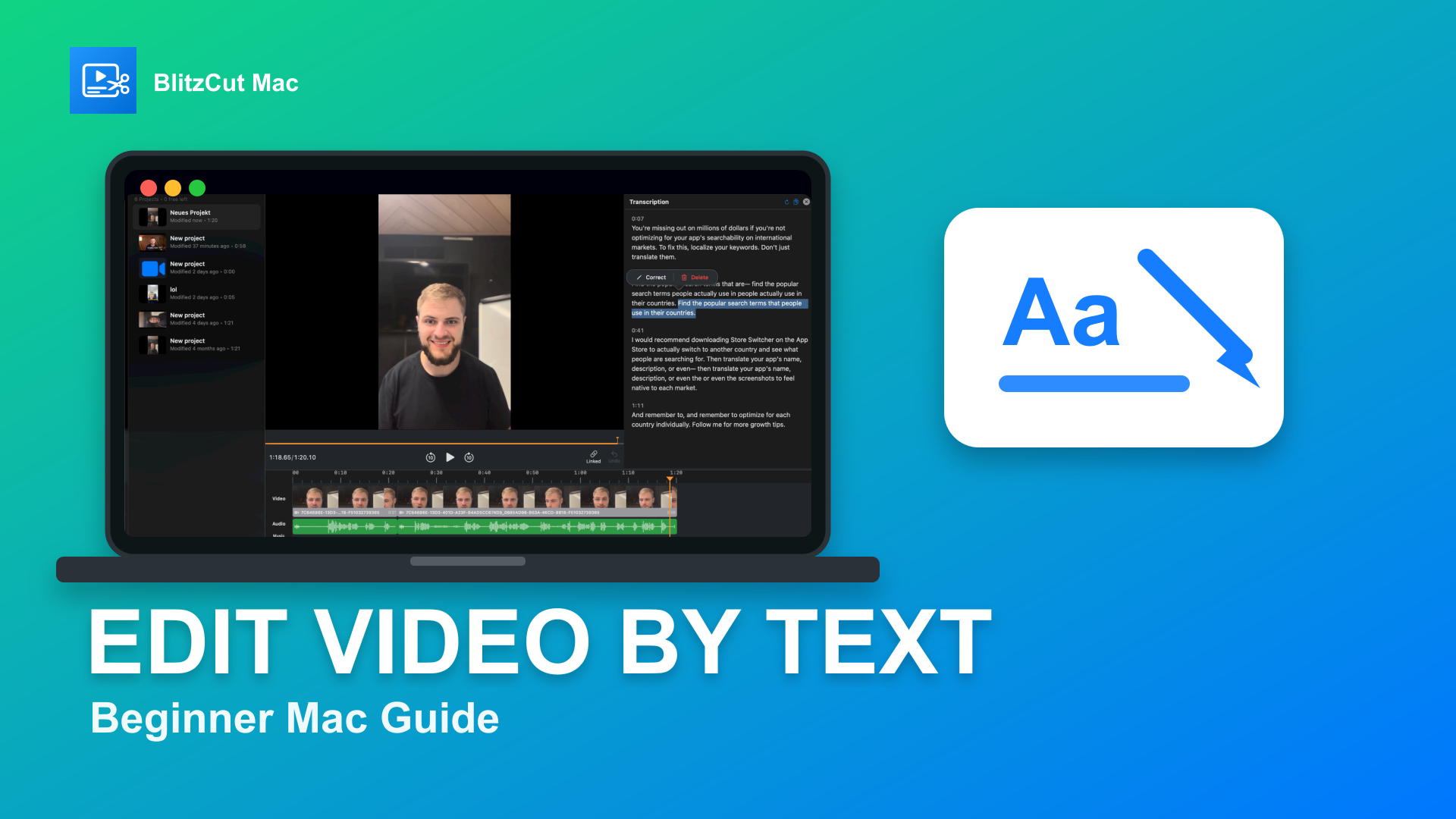 Edit Video by Editing Text: Beginner's Guide for Mac · Blitzcut
