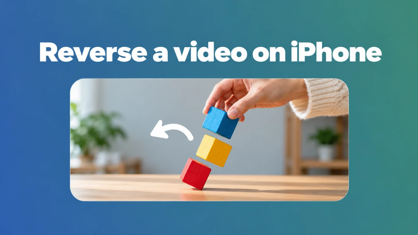 Editorial illustration of a hand, three falling colored blocks, and a backward arrow suggesting the action playing in reverse